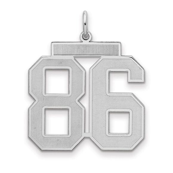 Sterling Silver Jersey Collection Large Number 86 Pendant